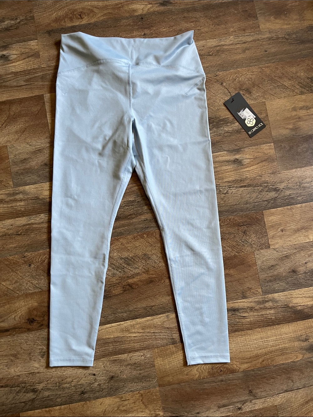 SCORPIO SOL Sky Blue Gloss Leggings, Size: XL